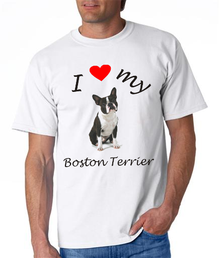 Dogs - Boston Terrier Picture on a Mens Shirt